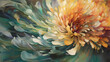 Abstract Chrysanthemum Flower Background - Colorful, Floral Fantasy Mum Painting - Generative AI