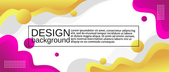 Poster - Colorful template banner with gradient color. Design with liquid shape.