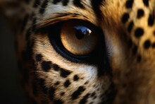 Extreme Close Up Of A Leopards Eye Created With Generative AI Technology.