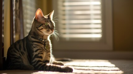 Poster - Sunlit Majesty: Egyptian Mau Grace and Elegance