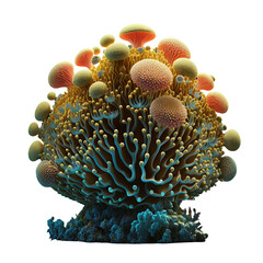 Wall Mural - Mushroom Coral Colony in The Reef created with Generative AI technology