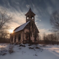 church in winter