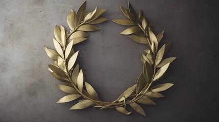 Golden olive branch wreath