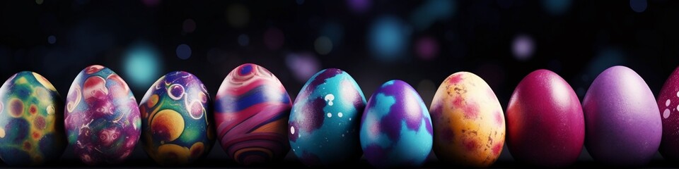 Wall Mural - Colorful Easter eggs banner background