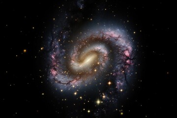 Wall Mural - heart made of galaxies, with a view of the center of the universe, created with generative ai