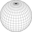 Globe sphere grid with ongitude, latitude and equator for cartography. 3d mesh planet earth. 