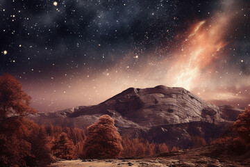 Wall Mural - background of meteors falling in the sky
