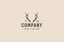 Deer Antlers Logo Vector Icon Illustration