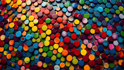 Poster - colorful dots, texture, artful, realistic photography, dynamic background, intricate details, rich colors, realistic style generative ai