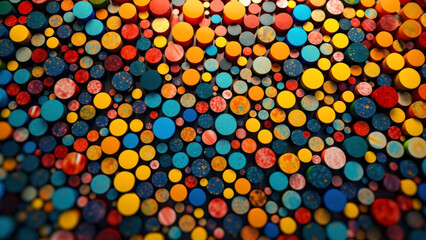 Poster - colorful dots, texture, artful, realistic photography, dynamic background, intricate details, rich colors, realistic style generative ai