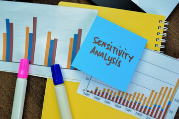 Canvas Print - Concept of Sensitivity Analysis write on sticky notes isolated on Wooden Table.