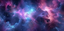 Galaxy Texture With Stars And Beautiful Nebula In The Background, In The Style Of Dark Pink And Dark Gray. Generative AI