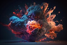 Abstract Colored Background Made Of Explosion, High Detail, Hyperrealism, Hyper Detail, Cinematic Colors, Cinematic Lights, No Background, High Contrast, Photography, CGI, Unreal Engine