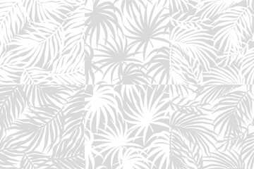 Wall Mural - Tropical exotic leaves set or plant seamless pattern for summer background and beach wallpaper