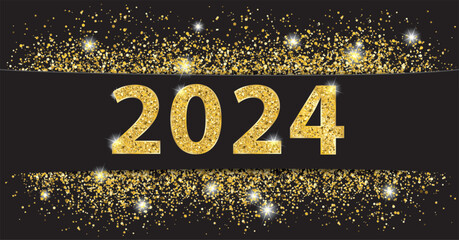 Wall Mural - Black Paper Banner Golden Sand 2024