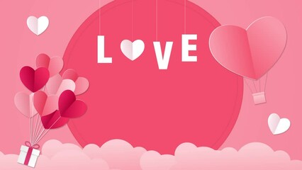 Wall Mural - Happy valentine's day scene motion seamless loop background