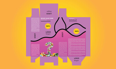 Wall Mural -  Ready package design for milk drinks ect.Cardboard Box and Paper Tube Mockup,Vector Branding package design. chocolate package box design template.