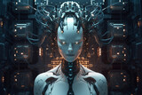 Fototapeta Panele - Artificial intelligence (AI) robot, showcasing the advanced technologies that will shape the future of humanity. Ai generated