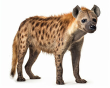 Photo Of Hyena Isolated On White Background. Generative AI
