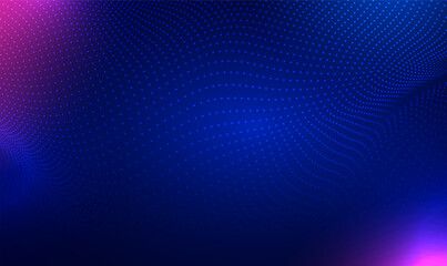 Fototapete - Abstract particle fractal background, hi-tech and technology big data digital  background. Science and Technology particles mesh.Dots flow particles, Neon light. Futuristic technology sci-fi. Vector