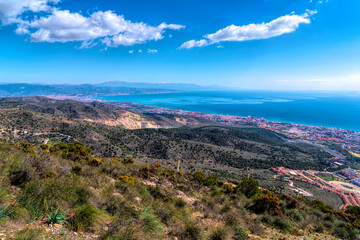 Canvas Print - Benalmadena Spain view to Torremolinas Costa del Sol from Monte Calamorro Andalusia