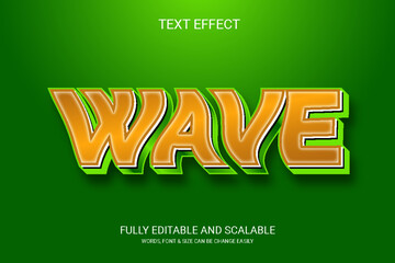 Wall Mural - Wave 3D Fully Editable Vector Eps Text Effect
