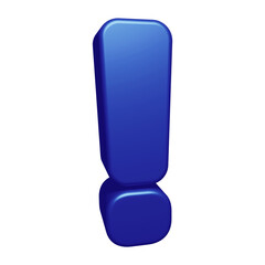Poster - Blue exclamation mark symbol or icon design in 3d rendering 