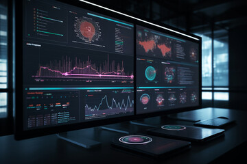Poster - digital performance metrics and data analysis for business intelligence,  Generative AI	