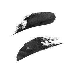 Wall Mural - abstract vector paint smears set. hand drawn design element. black ink marks on white background. gr
