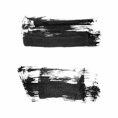 Wall Mural - abstract vector paint smears set. hand drawn design element. black ink marks on white background. gr