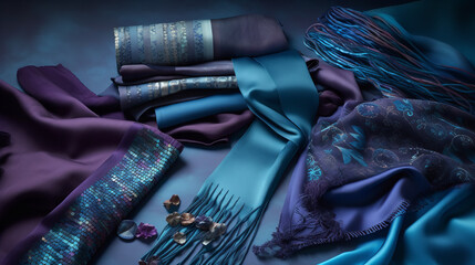 silk scarf and fabric