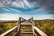 A wooden walking path in Wenningstedt on the german island of Sylt, North Sea