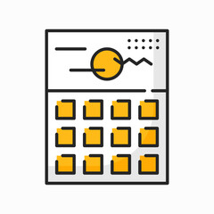 Poster - Month or year calendar color page outline icon. Vector web scheduler planner organizer simple design element. Agenda with appointments pictogram