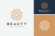 © Foonaz - Simple beauty mandala gold floral, golden luxury flower pattern logo design