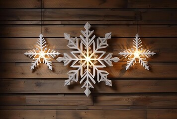 decorative snowflakes decorate the wall in christmas decor, generative ai