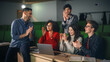 © Gorodenkoff - Diverse Students Having a Conversation with a Teacher in University Classroom, Applauding to Celebrate the Completion of a Research Project. Classmates Working Together on College Homework