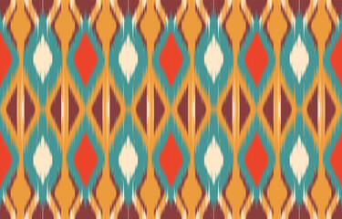 Uzbek ikat pattern silk fabric in Uzbekistan. Background, Design for fabric, curtain, coat ,robe, ikat from Uzbekistan.
