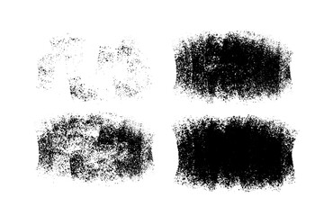 Poster - Vector set of hand drawn brush strokes, stains for backdrops. Monochrome design elements set. One color monochrome artistic hand drawn backgrounds.