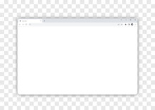 Web Browser Window Template. User Interface Mockup Light Design Modern. Chrome Browser On A Transparent Background. Vector Stock Illustration.