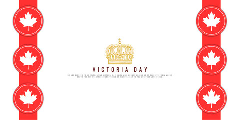 Happy Victoria day in Canada, vector illustration.