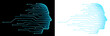 © Kal El BSF - head blue circuit Artificial intelligence (AI) concept. Silhouette of human head with circuit board on transparent background