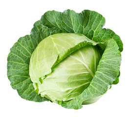 Wall Mural - cabbage isolated on white background, full depth of field