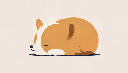 Wall Mural - A dog sleeps on its side, Generative by AI