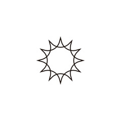 Sun, lines, fold geometric symbol simple logo vector
