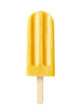 Yellow fruit popsicle isolated on white background