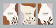 © ArtThree - A4 vector cover mockup vertical orientation of front and back pages. book design with abstract plant pattern illustration. Collection of brochure templates, books, notebooks, catalogs, cards. layout