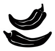 Set with two silhouettes of chili peppers, Vector illustration