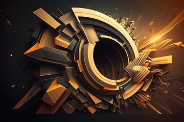 Poster - Abstract geometric composition,digital artwork for creative graphic design