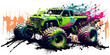 Monster Mudder Big 4x4 Truck Transparent Background Generative AI Illustration 