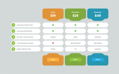 Wall Mural - abstractly designed pricing comparison list for business